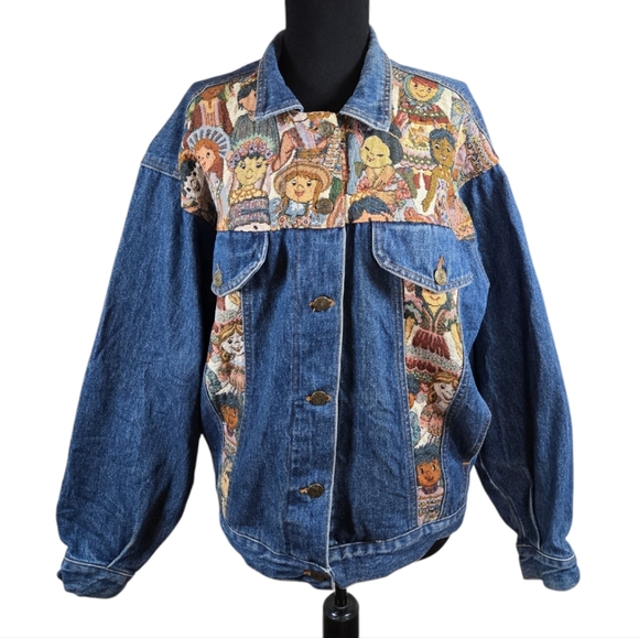 Vintage 90s NADIA Women's Tapestry Denim Teachers Jacket, In Size Small - Picture 2 of 8